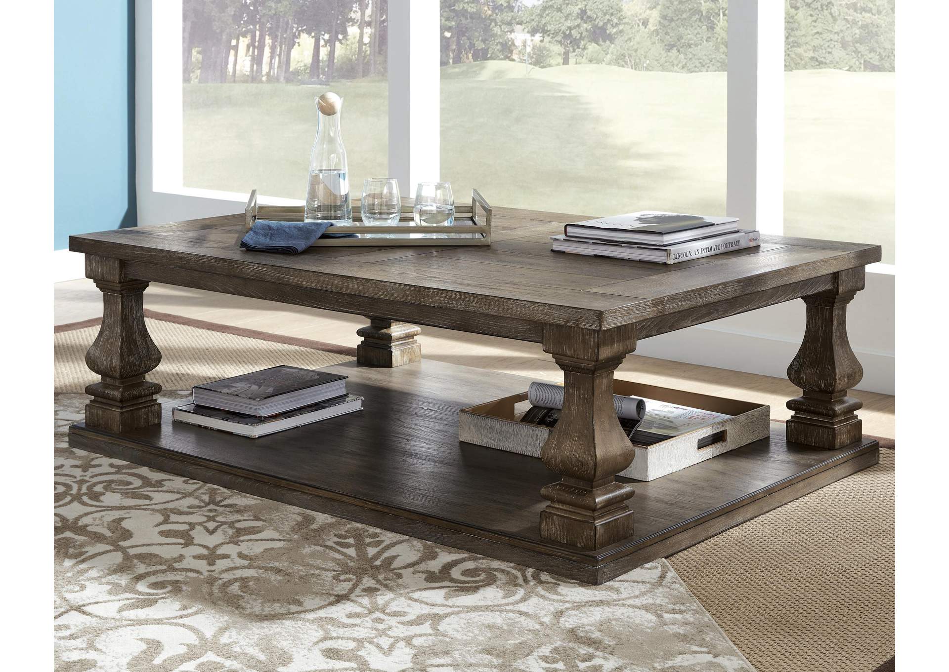 Johnelle Coffee Table with 2 End Tables room view