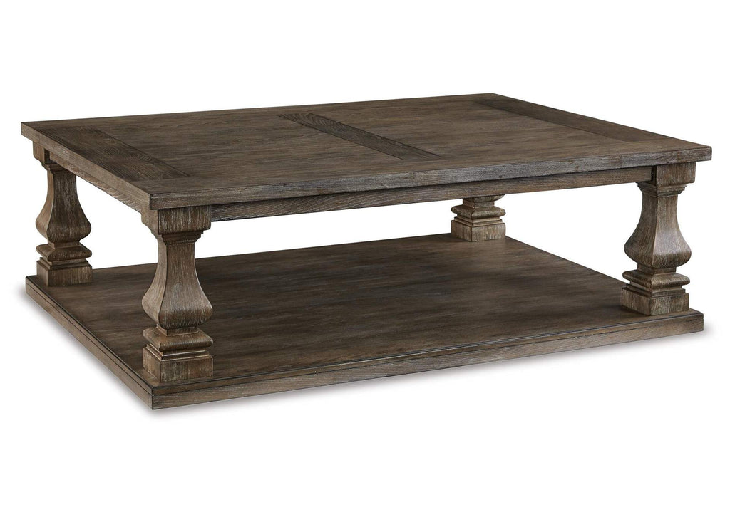 Johnelle Coffee Table with 2 End Tables angled view