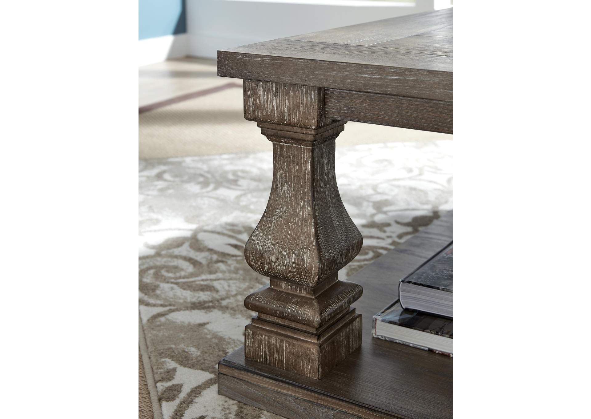 Johnelle Coffee Table with 2 End Tables detail