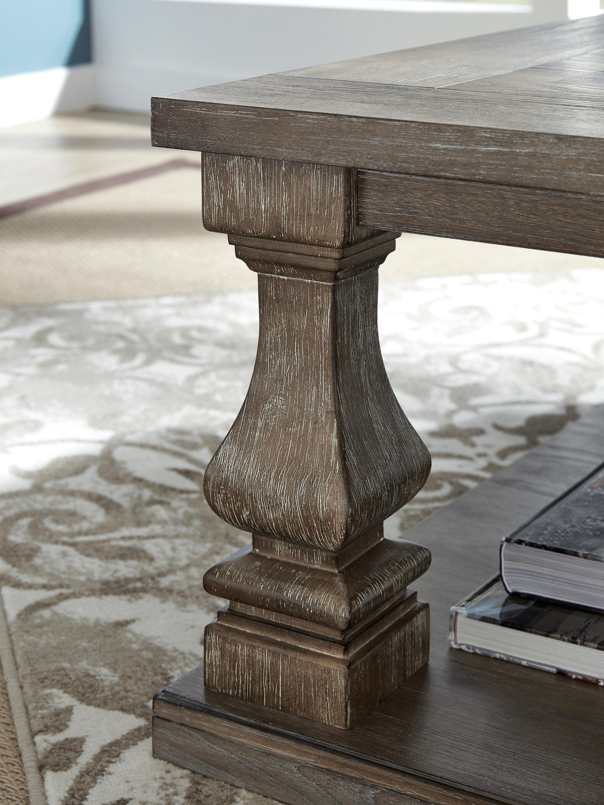 Johnelle Coffee Table in Gray, detail view