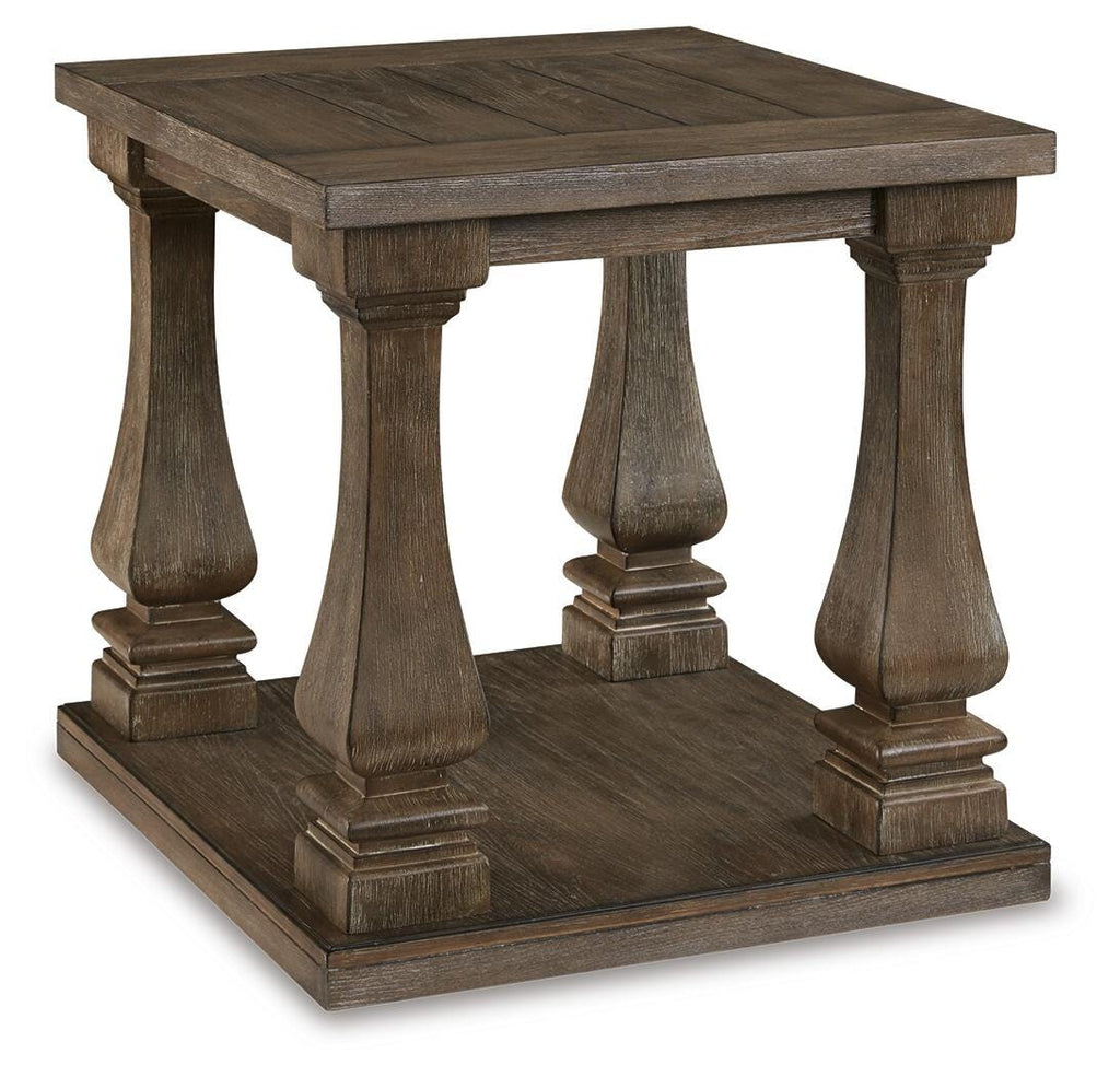 Johnelle End Table in Gray, angle view