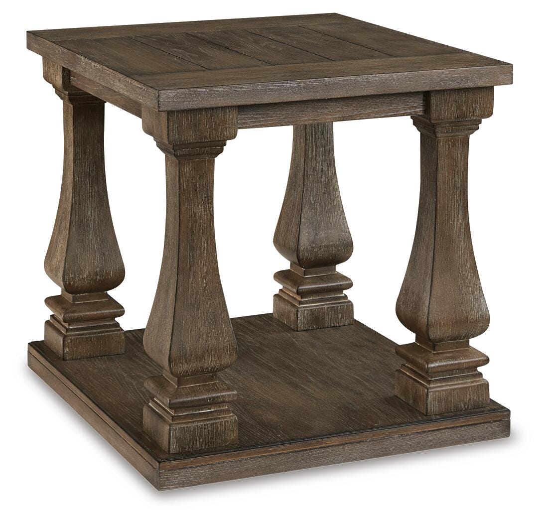 Johnelle End Table in Gray, angle view