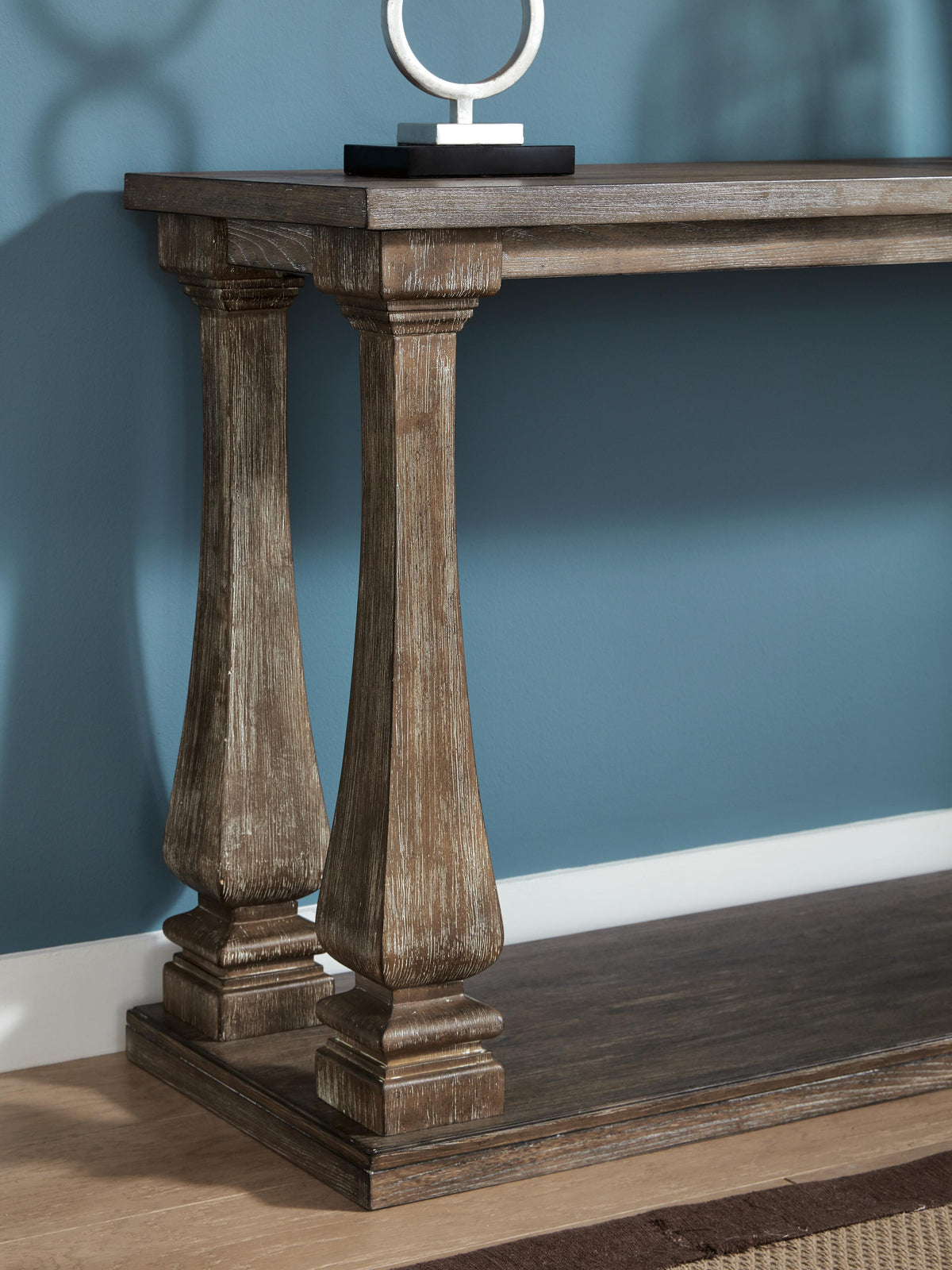 Johnelle Sofa Table in Gray, detail view