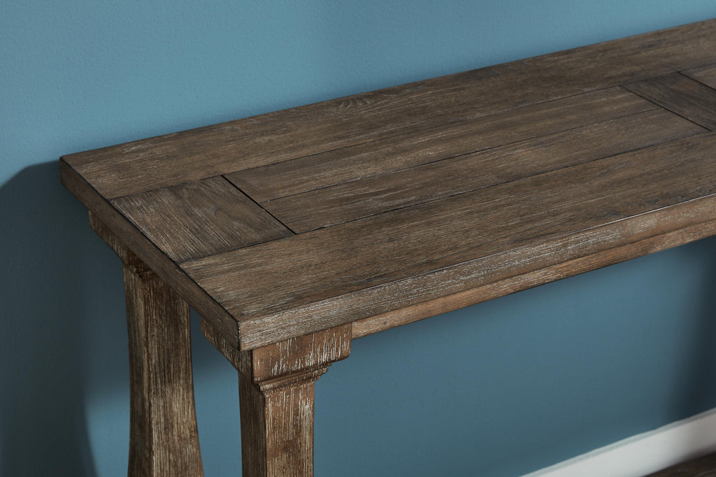 Johnelle Sofa Table in Gray, top view