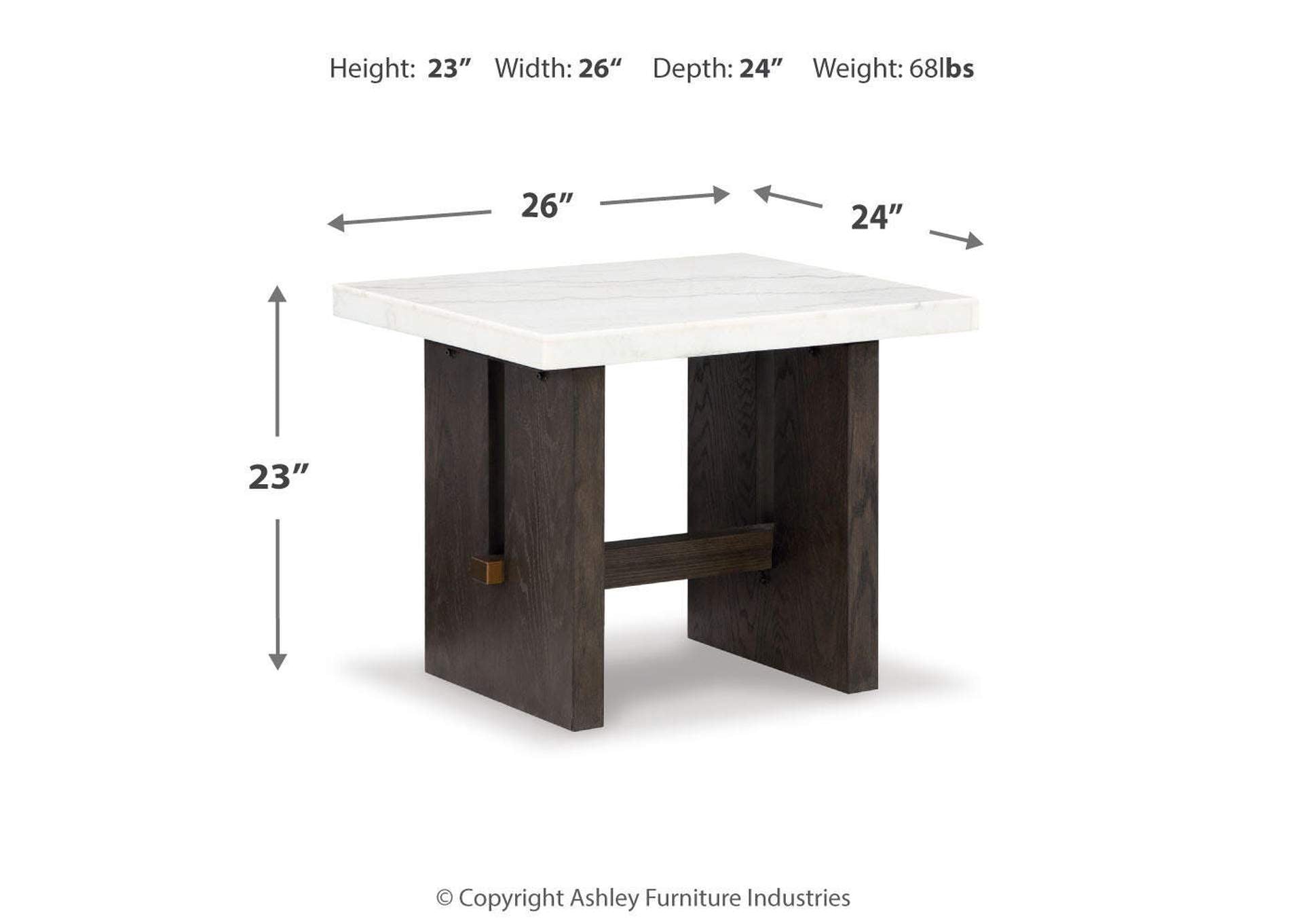 Burkhaus Coffee Table with 2 End Tables dimensions