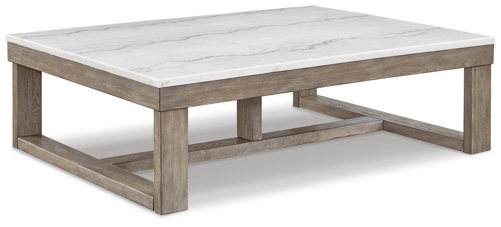 Loyaska Coffee Table in Brown/Ivory, angle view
