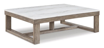 Loyaska Coffee Table in Brown/Ivory, angle view