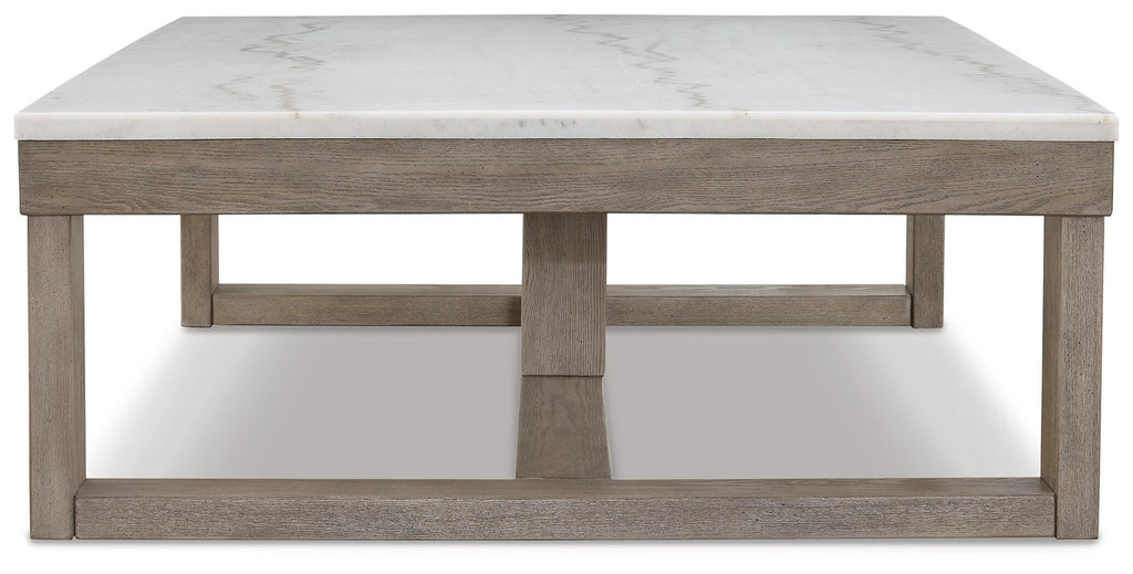 Loyaska Coffee Table in Brown/Ivory, side view