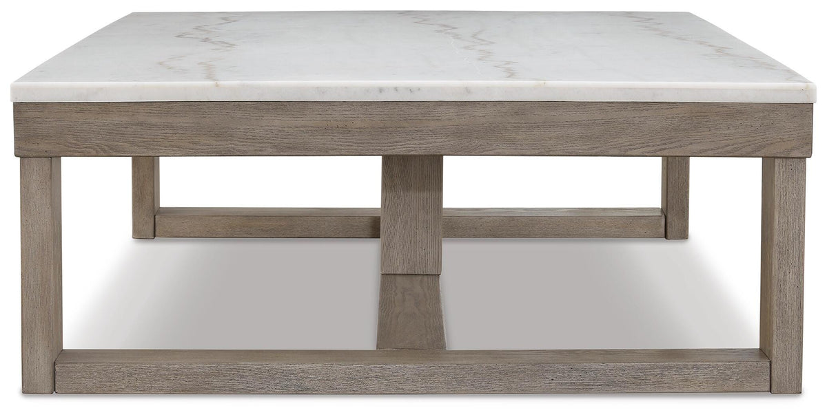Loyaska Coffee Table in Brown/Ivory, side view