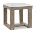 Loyaska End Table in Brown/Ivory, angle view