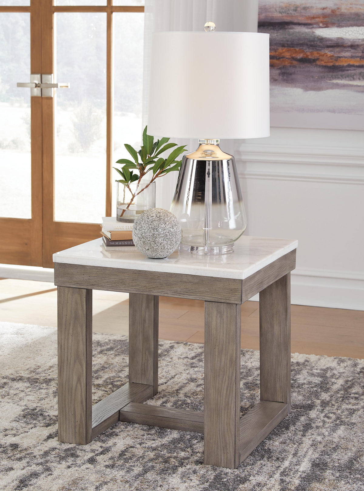Loyaska End Table in Brown/Ivory, alternate view 3