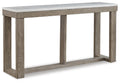 Loyaska Sofa Table in Brown/Ivory, angle view