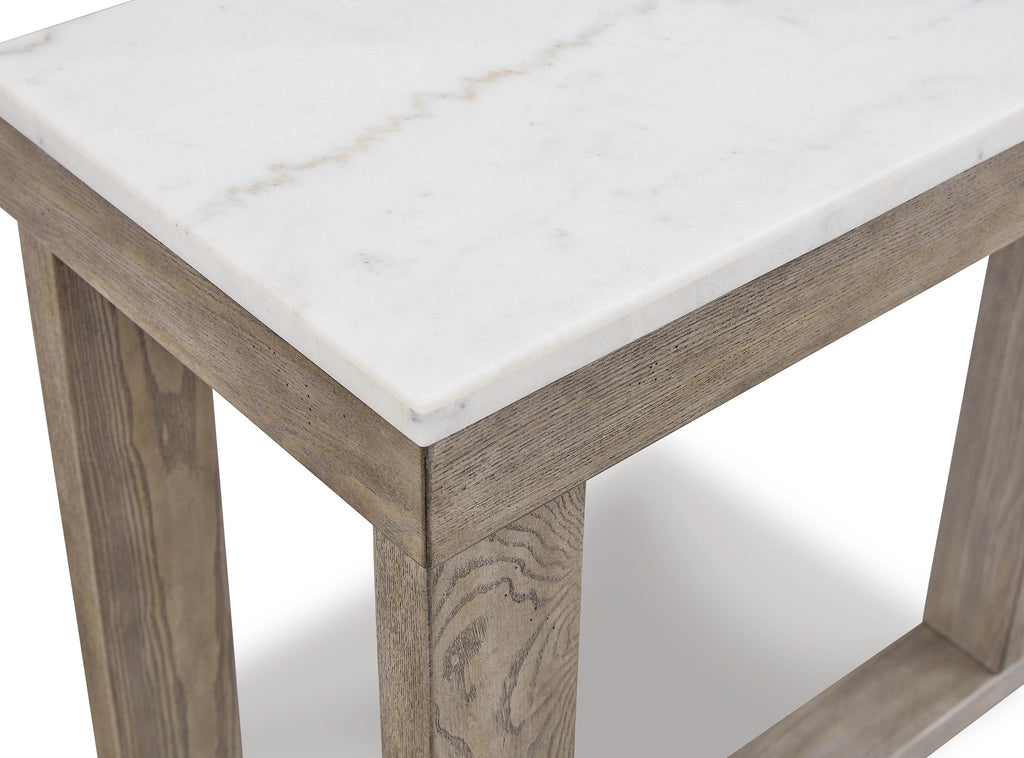 Loyaska Sofa Table in Brown/Ivory, detail view