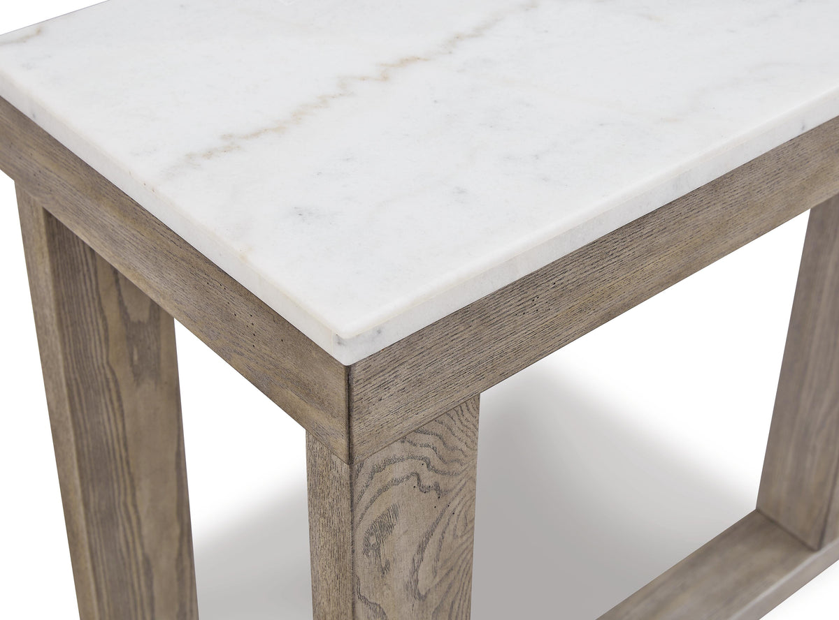 Loyaska Sofa Table in Brown/Ivory, detail view