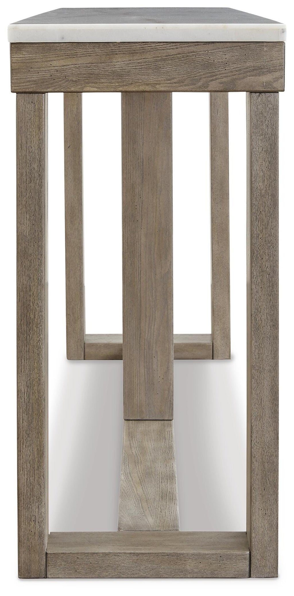 Loyaska Sofa Table in Brown/Ivory, side view