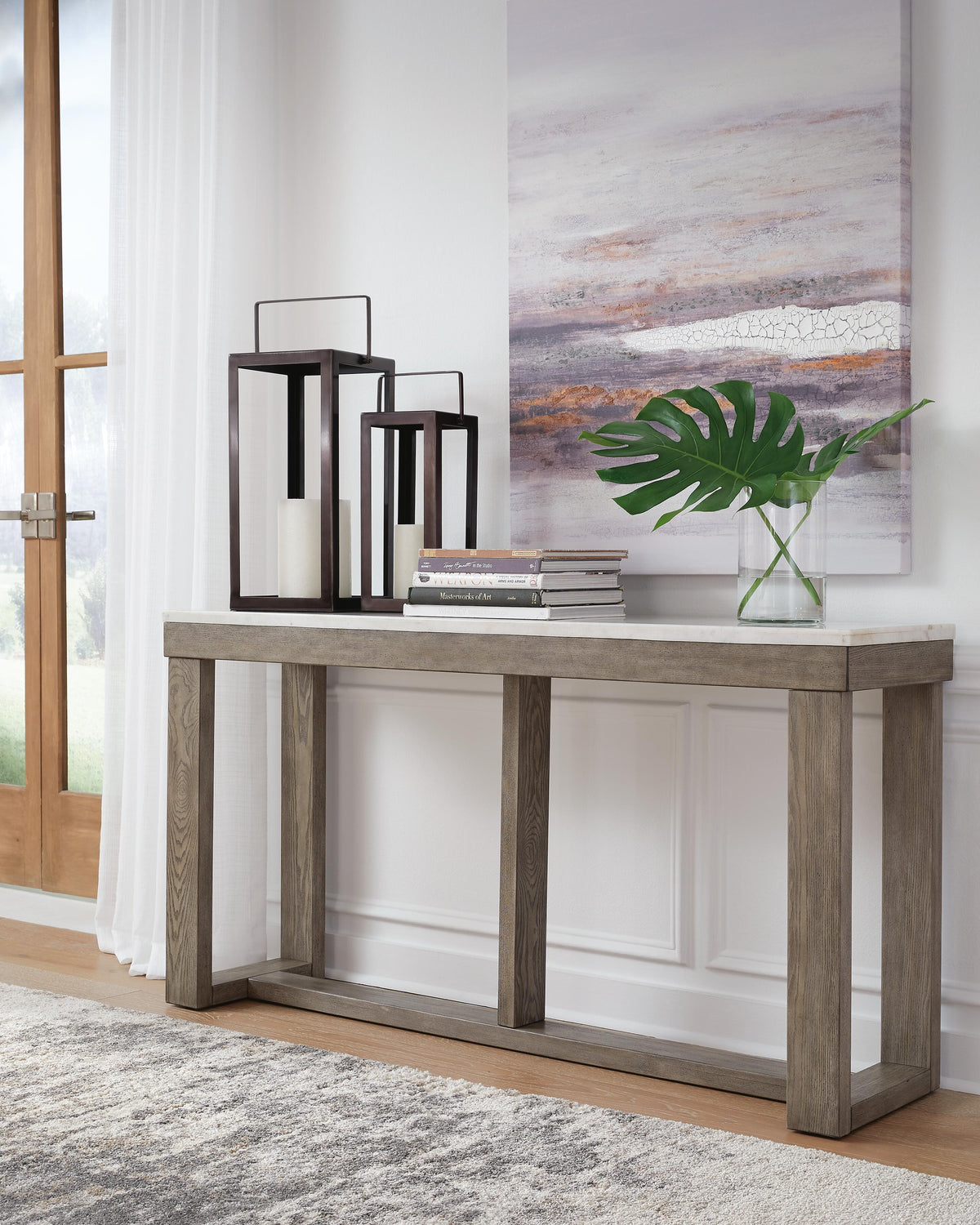 Loyaska Sofa Table in Brown/Ivory, alternate view 3