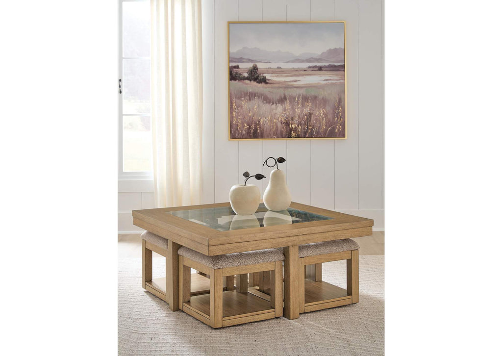 Wittenmyer Coffee Table with 4 Stools (Set of 5)