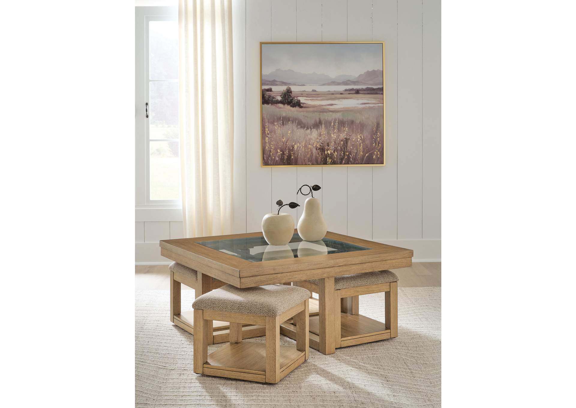 Wittenmyer Coffee Table with 4 Stools (Set of 5)