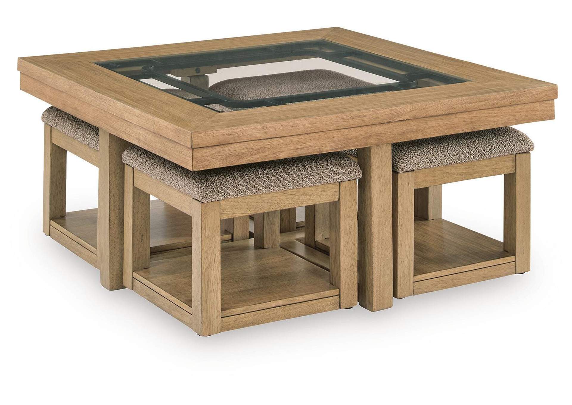 Wittenmyer Coffee Table with 4 Stools (Set of 5) angled view