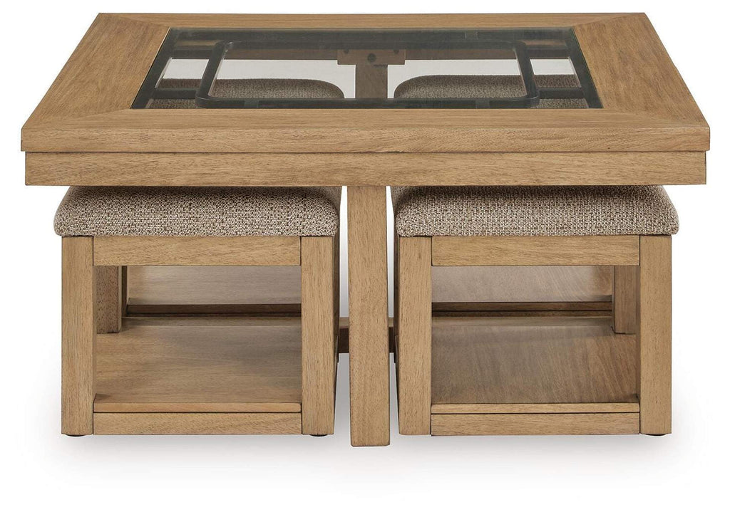 Wittenmyer Coffee Table with 4 Stools (Set of 5)