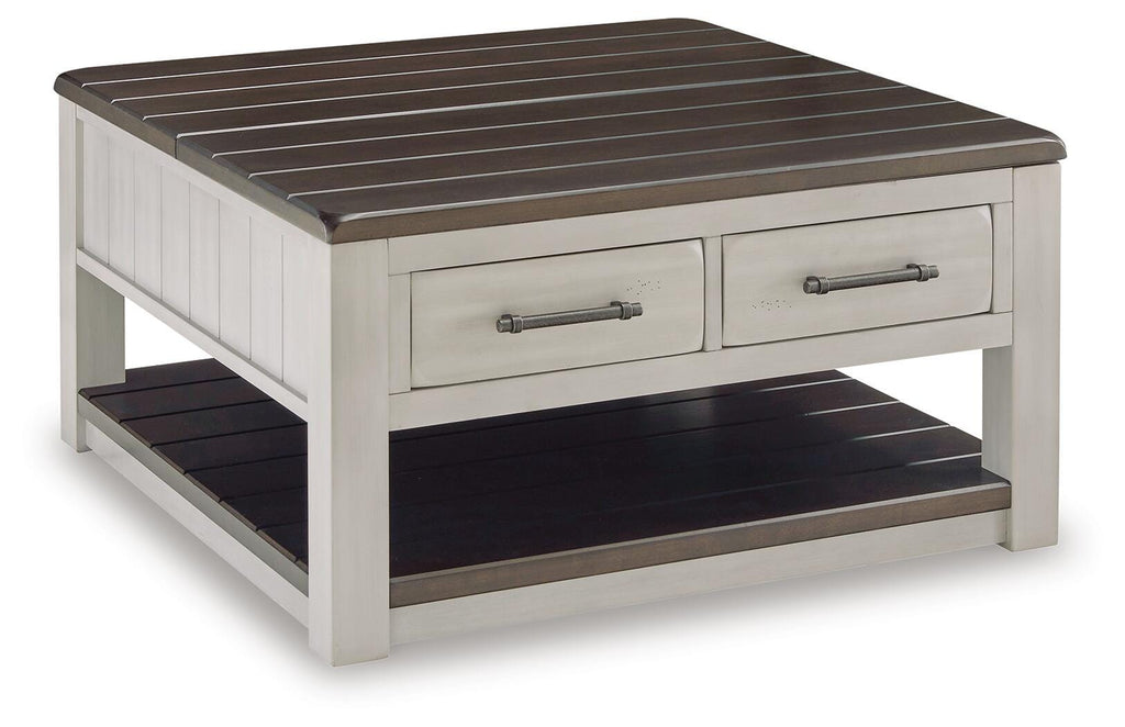 Darborn Lift-Top Coffee Table in Gray/Brown, closed view