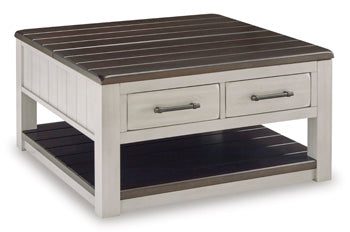 Darborn Lift-Top Coffee Table in Gray/Brown, closed view