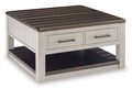 Darborn Lift-Top Coffee Table in Gray/Brown, closed view