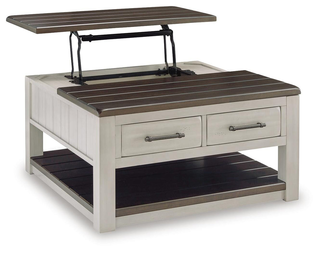 Darborn Lift-Top Coffee Table in Gray/Brown, open view
