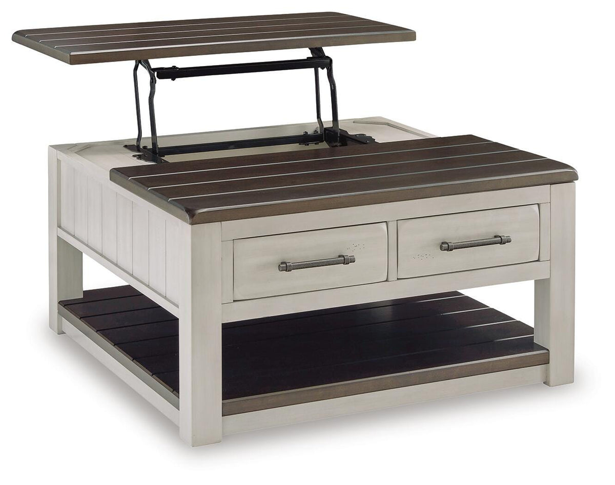 Darborn Lift-Top Coffee Table in Gray/Brown, open view