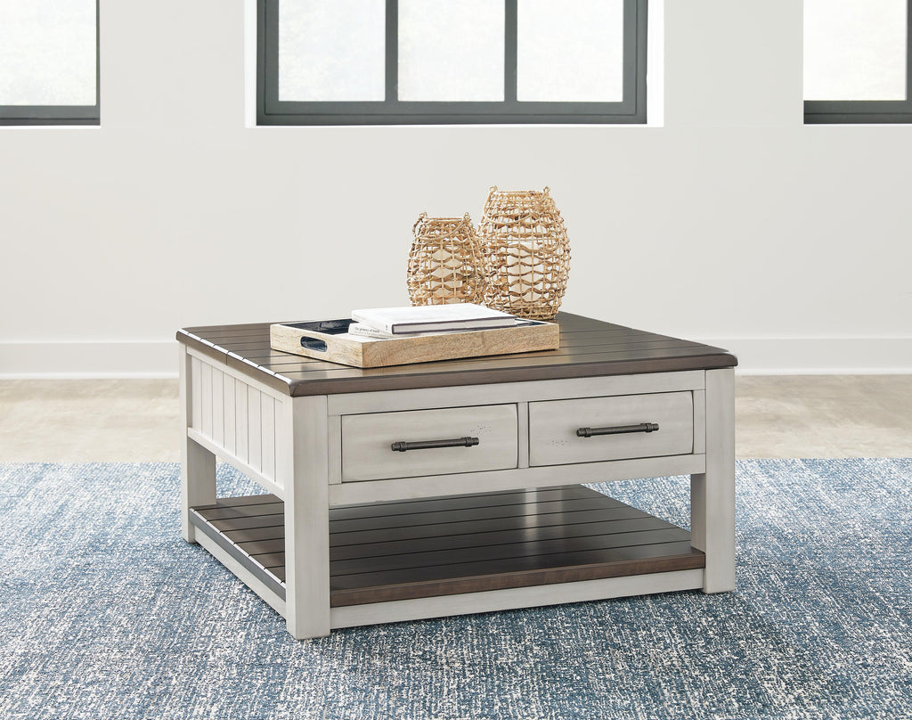 Darborn Lift-Top Coffee Table in Gray/Brown, closed view