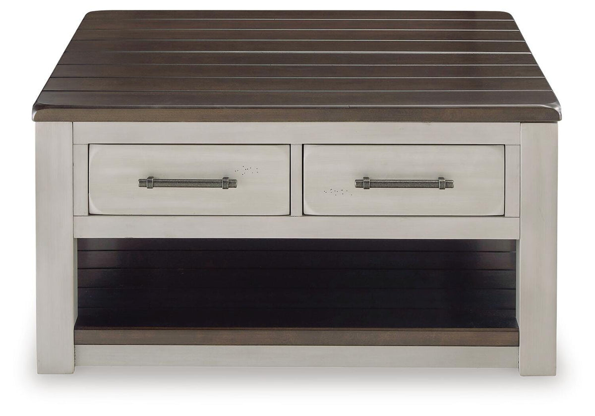 Darborn Lift-Top Coffee Table in Gray/Brown, front view
