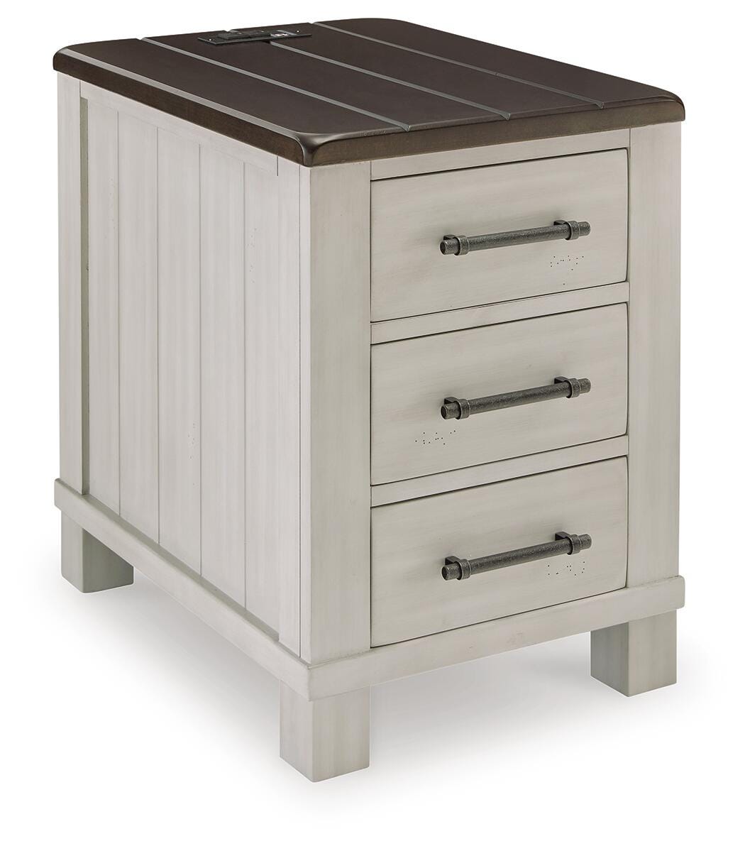 Darborn Chairside End Table in Gray/Brown, closed view