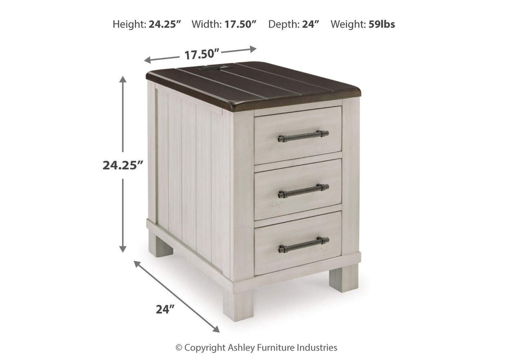 Darborn Coffee Table with 1 End Table dimensions