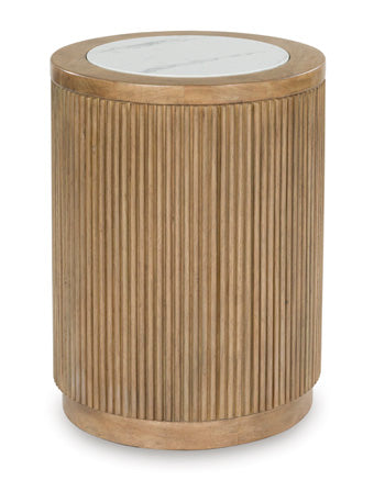 Camdill End Table in Light Brown/White