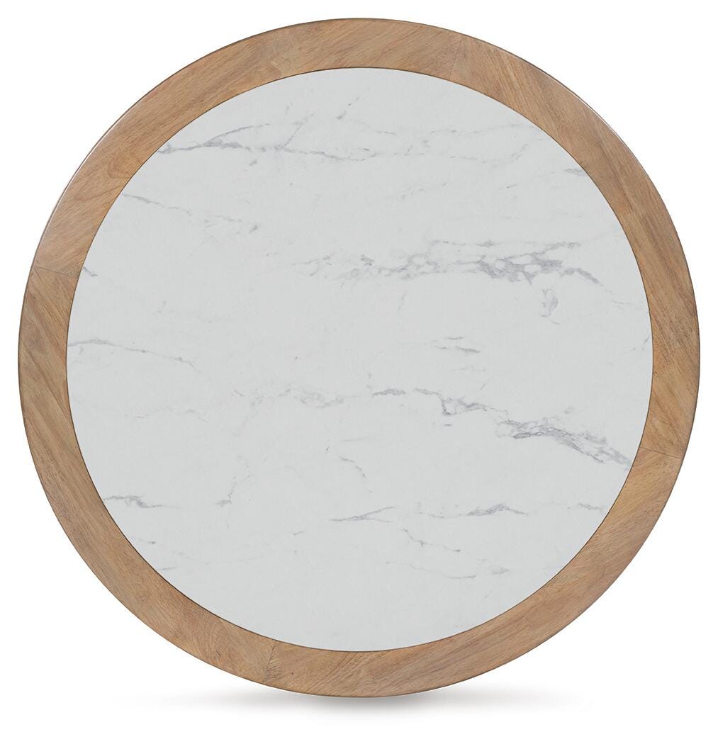 Camdill Coffee Table in Light Brown/White, top view