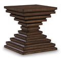 Hannodream End Table in Warm Brown, angle view