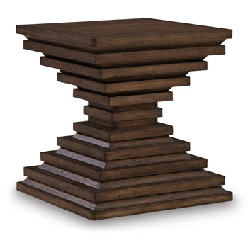 Hannodream End Table in Warm Brown, angle view