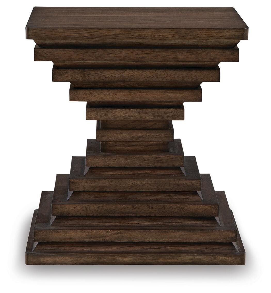Hannodream End Table in Warm Brown, front view