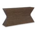Hannodream Sofa Table in Warm Brown, angle view