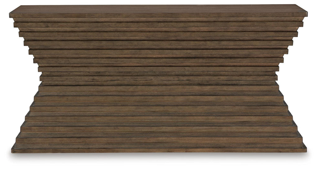 Hannodream Sofa Table in Warm Brown, front view