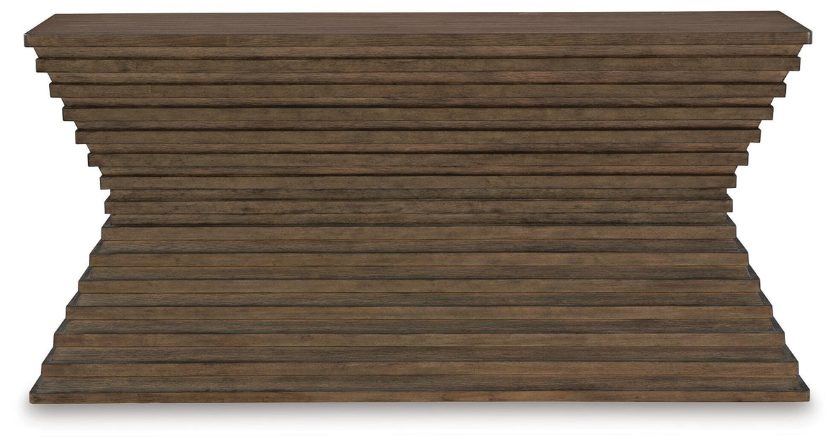 Hannodream Sofa Table in Warm Brown, front view