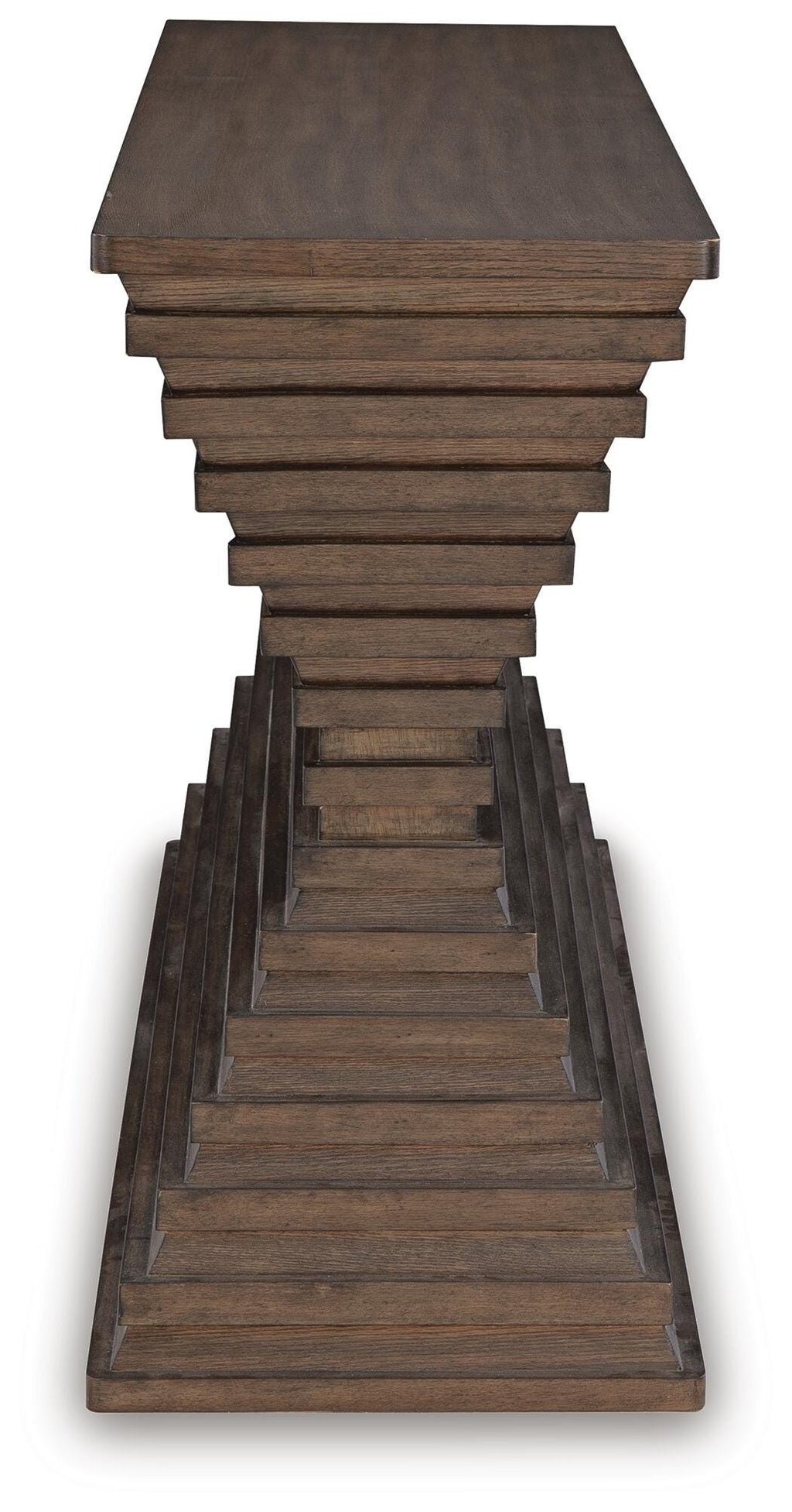 Hannodream Sofa Table in Warm Brown, side view
