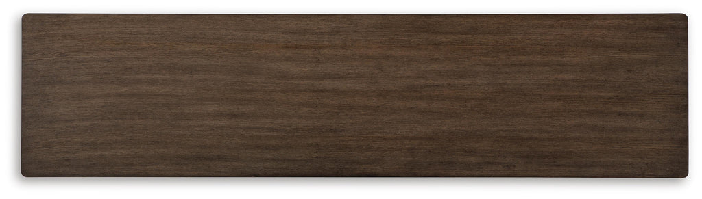 Hannodream Sofa Table in Warm Brown, top view