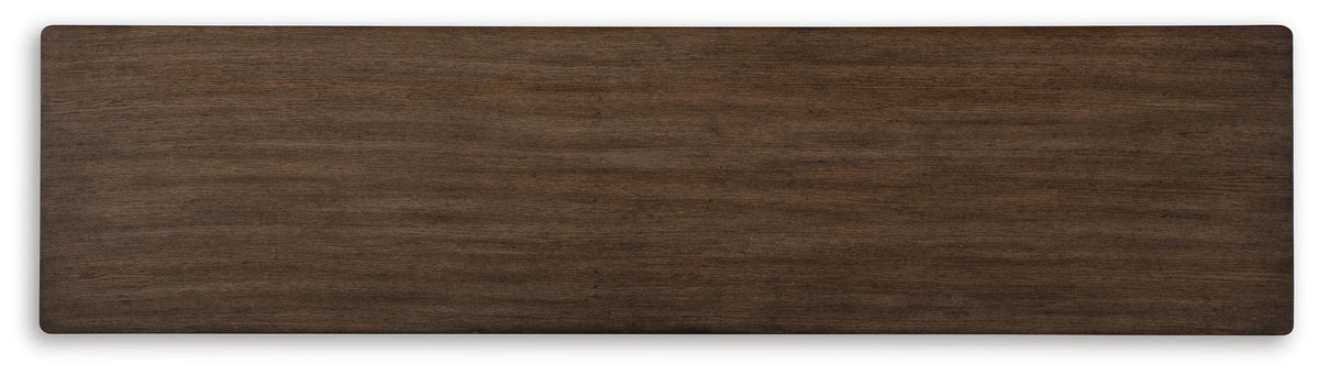 Hannodream Sofa Table in Warm Brown, top view