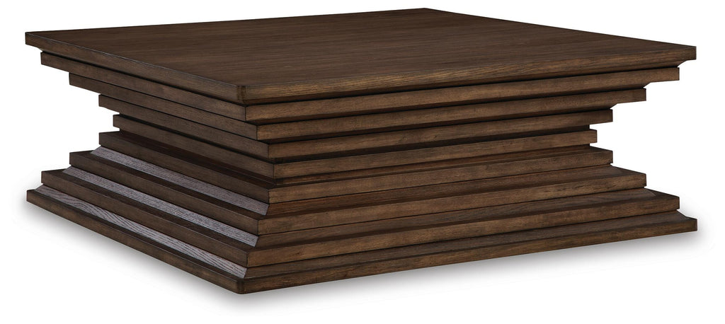 Hannodream Coffee Table in Warm Brown, angle view