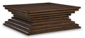 Hannodream Coffee Table in Warm Brown, angle view