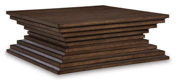 Hannodream Coffee Table in Warm Brown, angle view