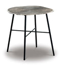 Laverford End Table in Chrome/Black, angle view