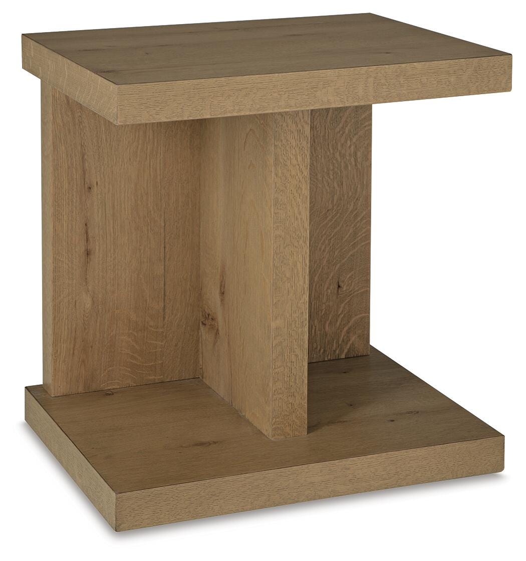 Brinstead Chairside End Table in Light Brown, angle view