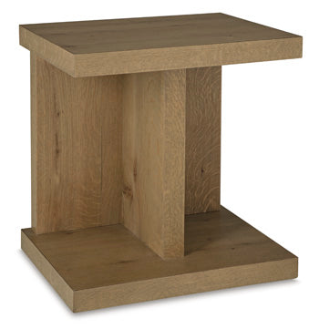 Brinstead Chairside End Table in Light Brown, angle view